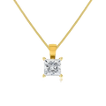 Princess Lab Diamond 4 Claw Drop Pendant