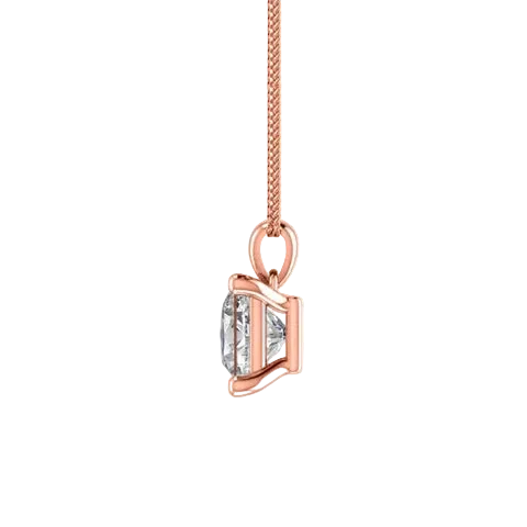 Princess Lab Diamond 4 Claw Drop Pendant