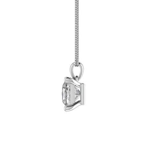 Princess Lab Diamond 4 Claw Drop Pendant