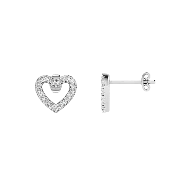 Pave Heart Lab Diamond Earrings