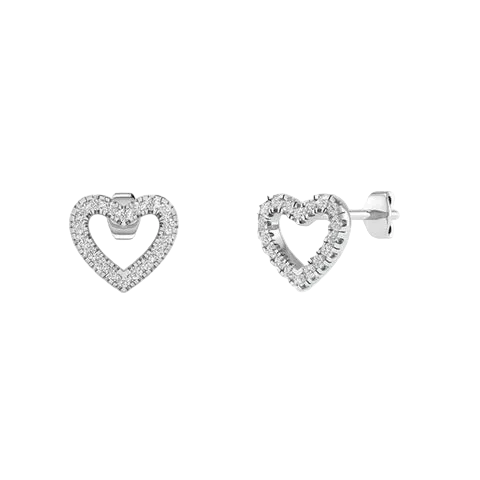 Pave Heart Lab Diamond Earrings