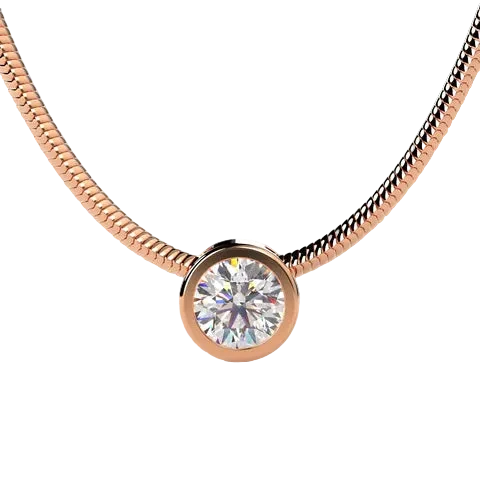 Round Lab Grown Diamond 1.50CT Solitaire Diamond Pendant