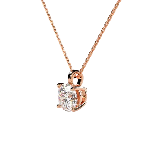 Round Lab Grown Diamond 2CT Solitaire Diamond Pendant