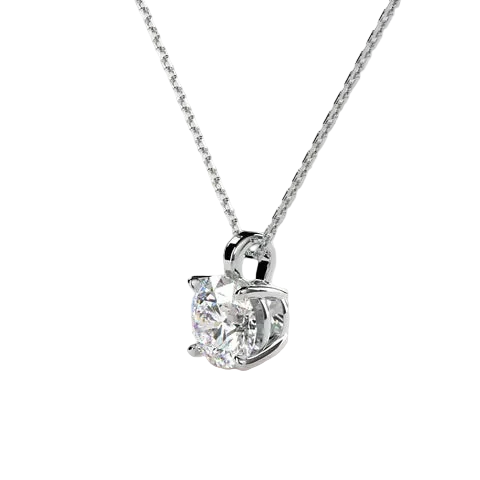 Round Lab Grown Diamond 2CT Solitaire Diamond Pendant