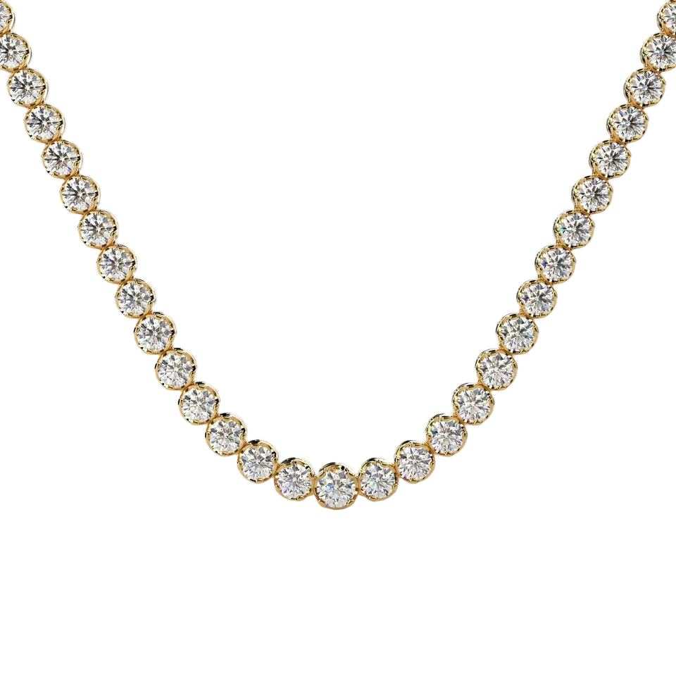 Round 20.35CT Lab Grown Graduating Tennis Necklace