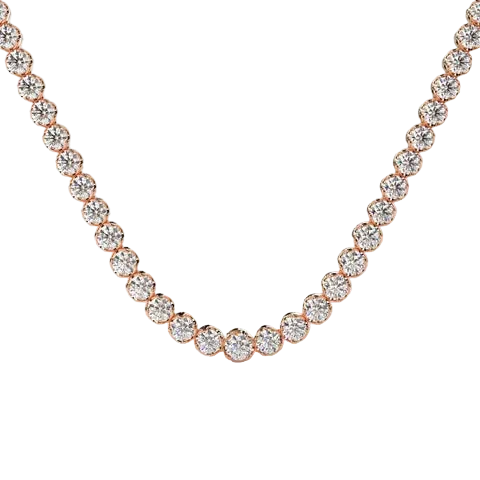 Round 20.35CT Lab Grown Graduating Tennis Necklace