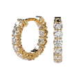 Round 2.22 CT Lab Grown Diamond Hoop Earrings