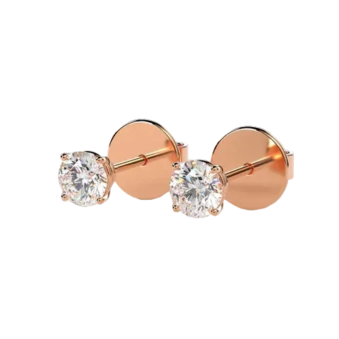 Round 4 CT Lab Grown Diamond Each 4 Prong Diamond Studs