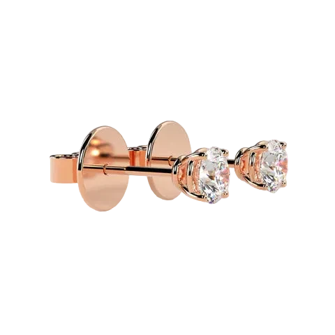 Round 4 CT Lab Grown Diamond Each 4 Prong Diamond Studs
