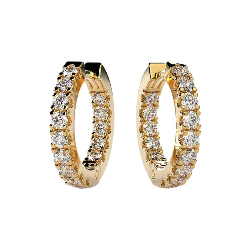 Round Lab Grown Diamond Hoop Earrings