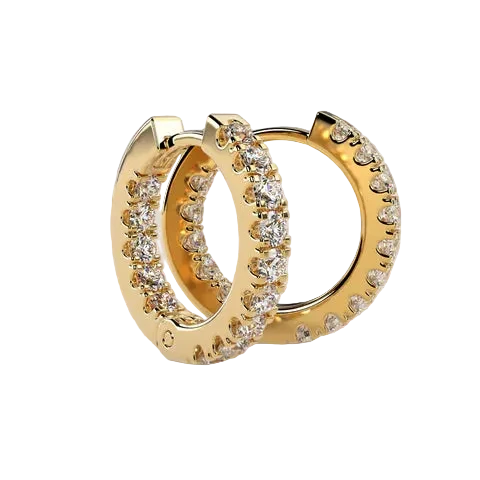Round Lab Grown Diamond Hoop Earrings