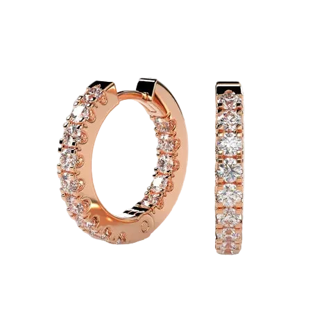 Round Lab Grown Diamond Hoop Earrings