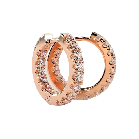 Round Lab Grown Diamond Hoop Earrings