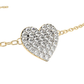 Heart-shaped diamond bracelet on a white background