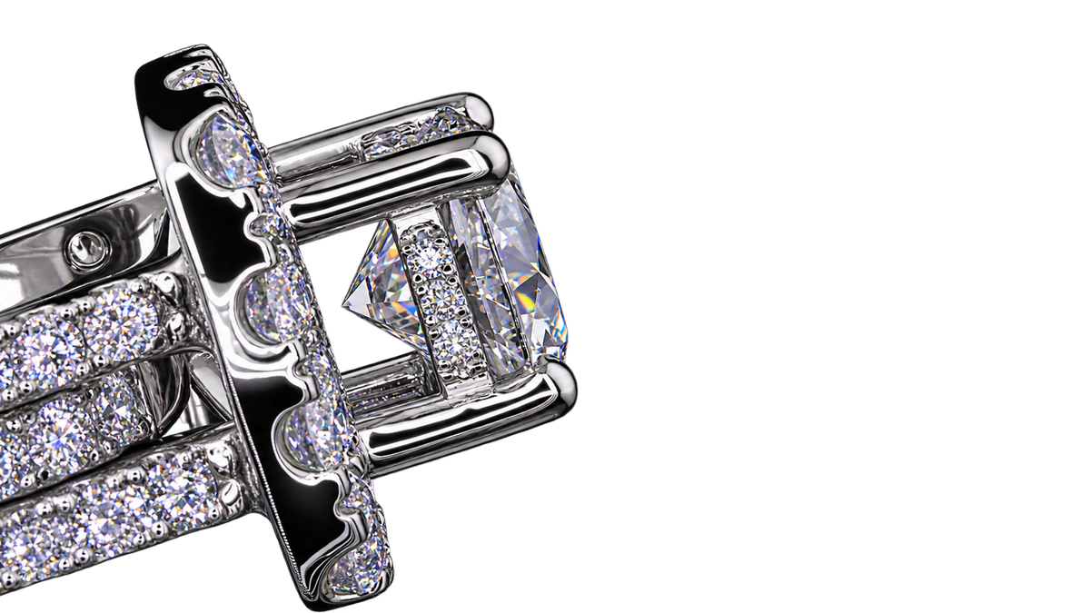 Round Lab Grown Diamond Halo Multi-Row Statement Ring