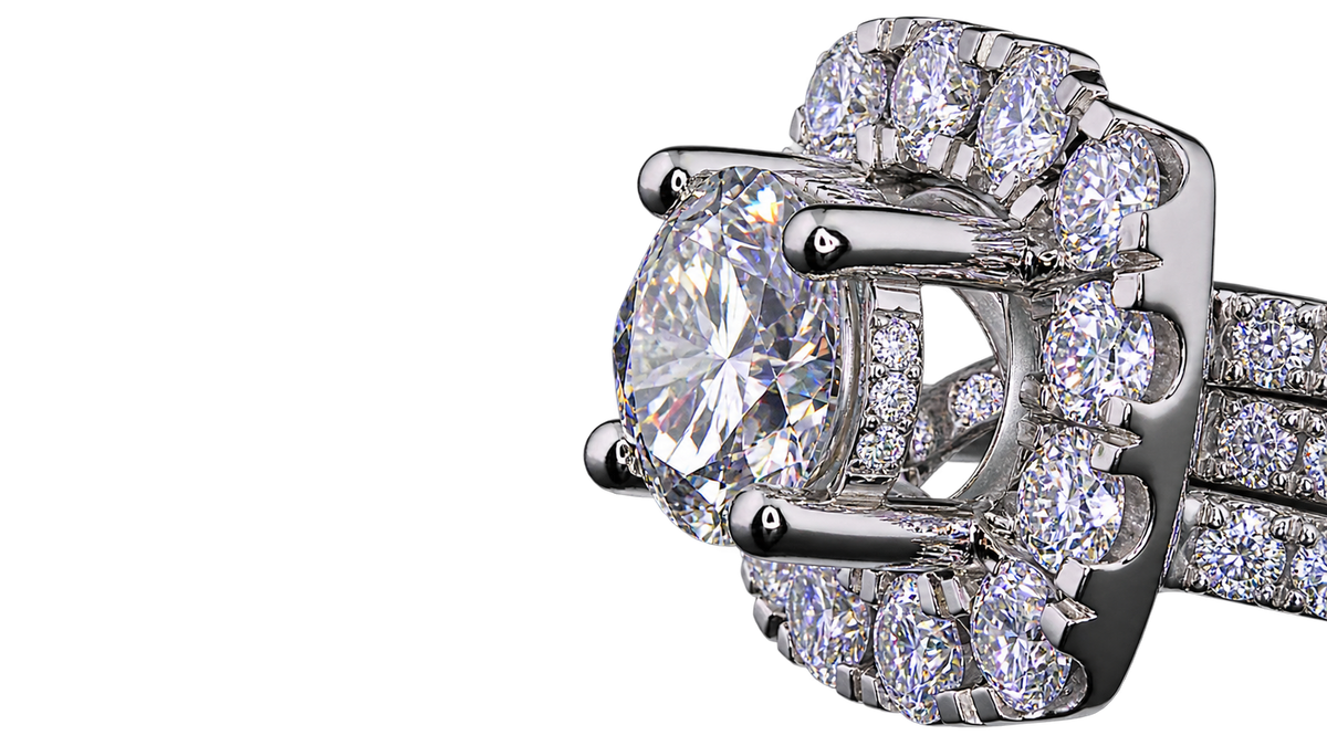Round Lab Grown Diamond Halo Multi-Row Statement Ring
