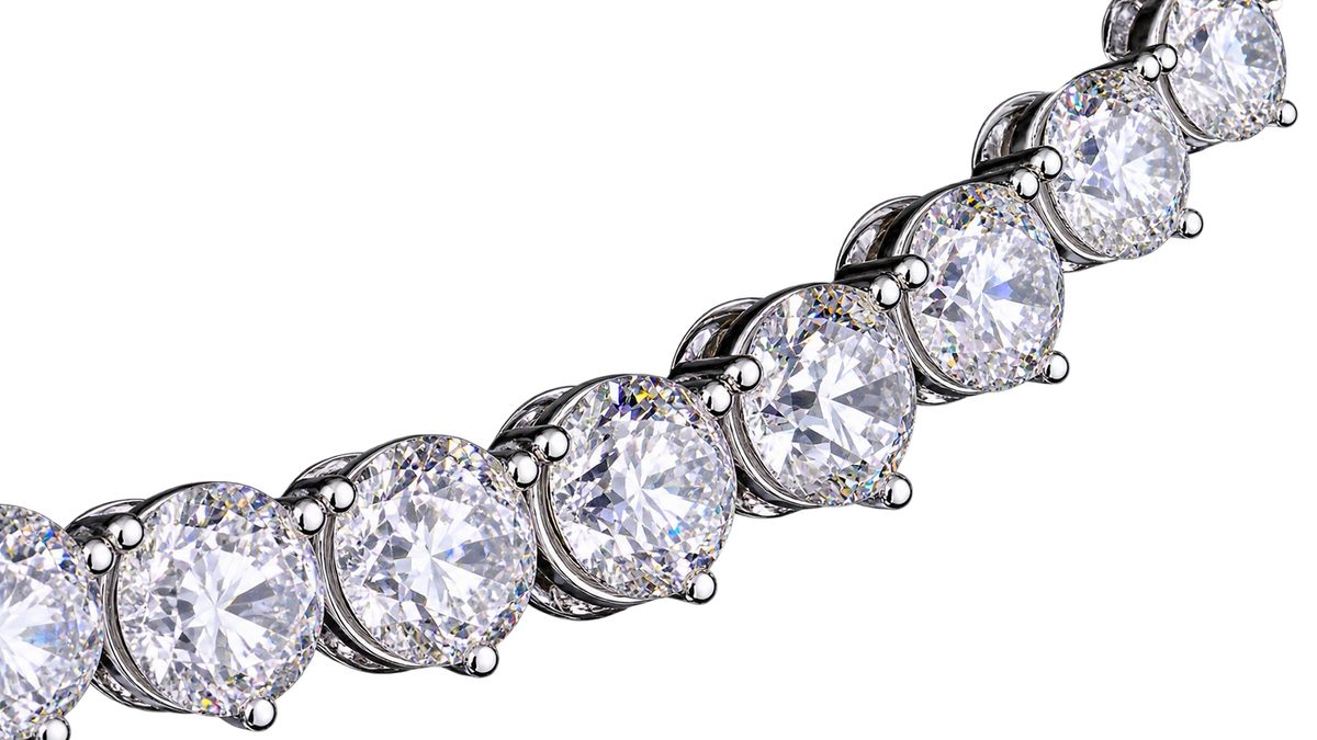 Round Brilliant Cut Lab Grown Diamond Tennis Necklace 32.00 CT