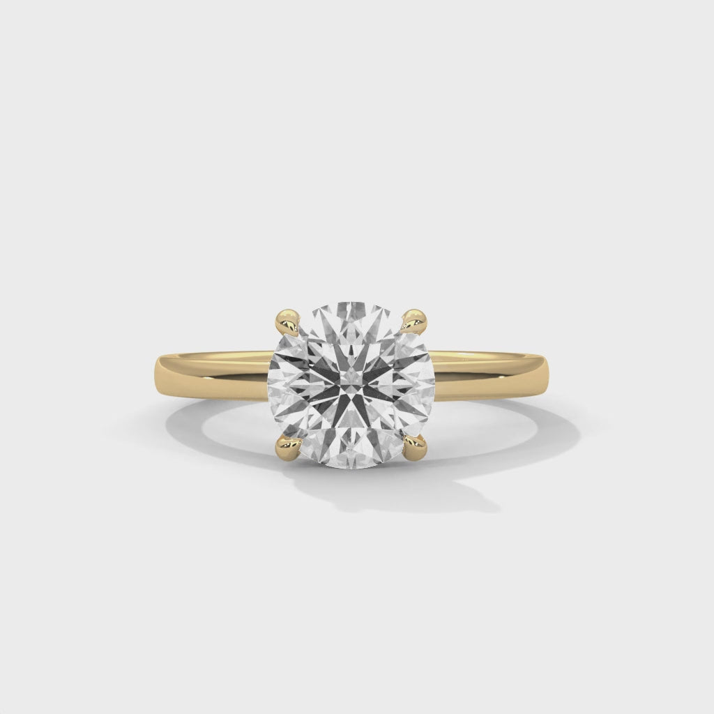 Round Lab Grown Diamond Solitaire Engagement Ring