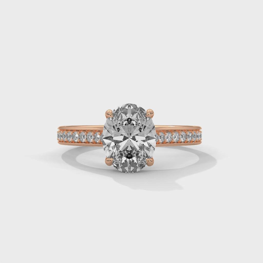 Oval Brilliant Pavé Cathedral Engagement Ring