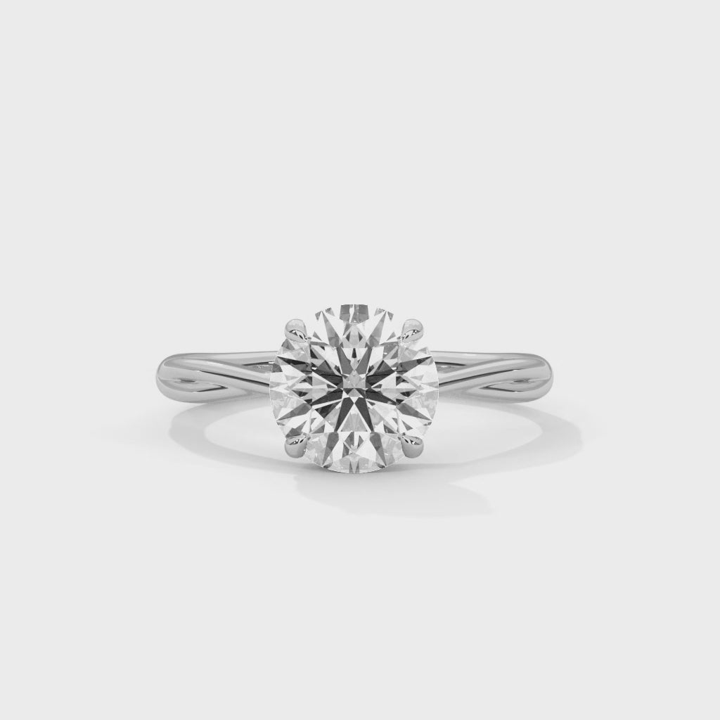Twisted Solitaire Round Diamond Engagement Ring