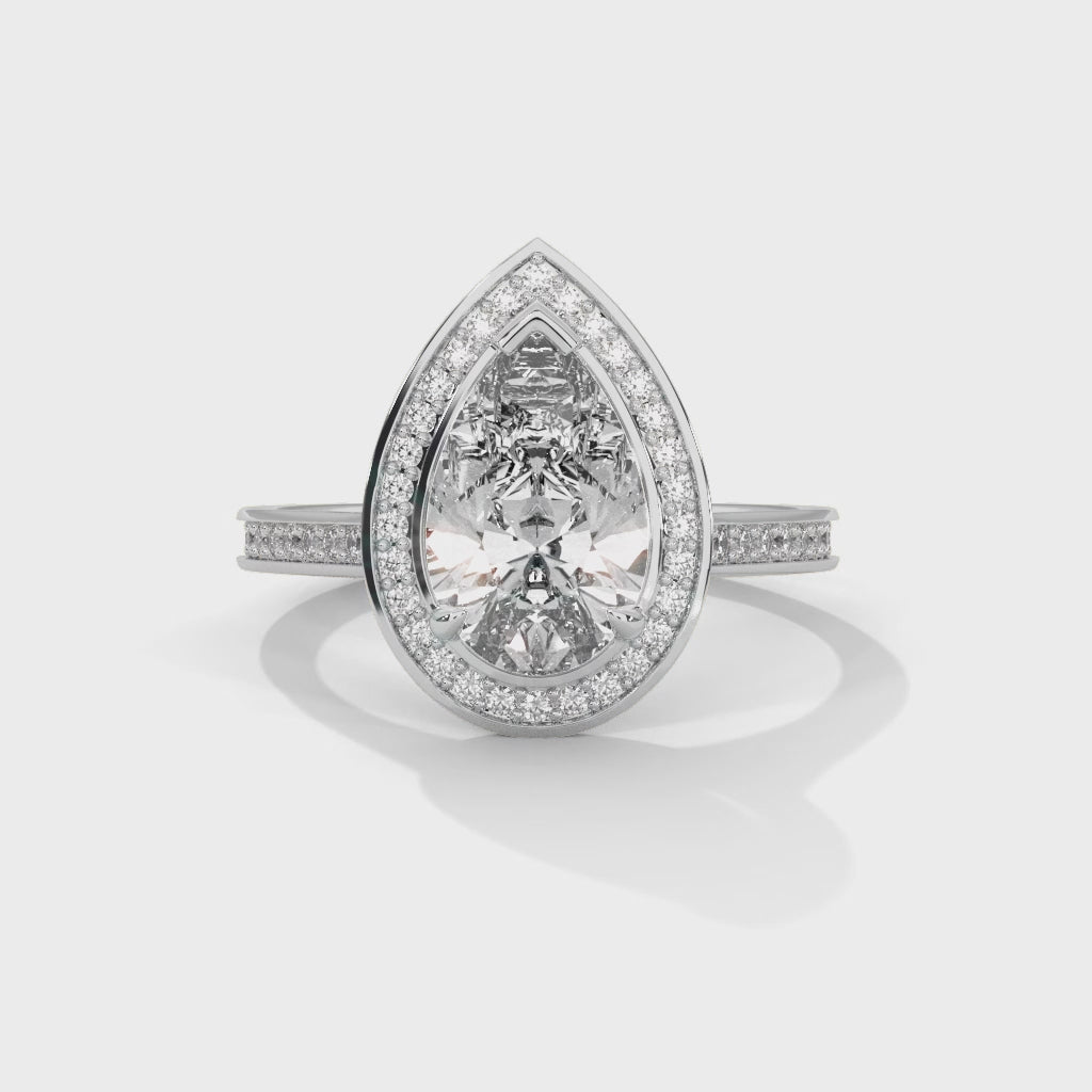 Pear Halo Engagement Ring