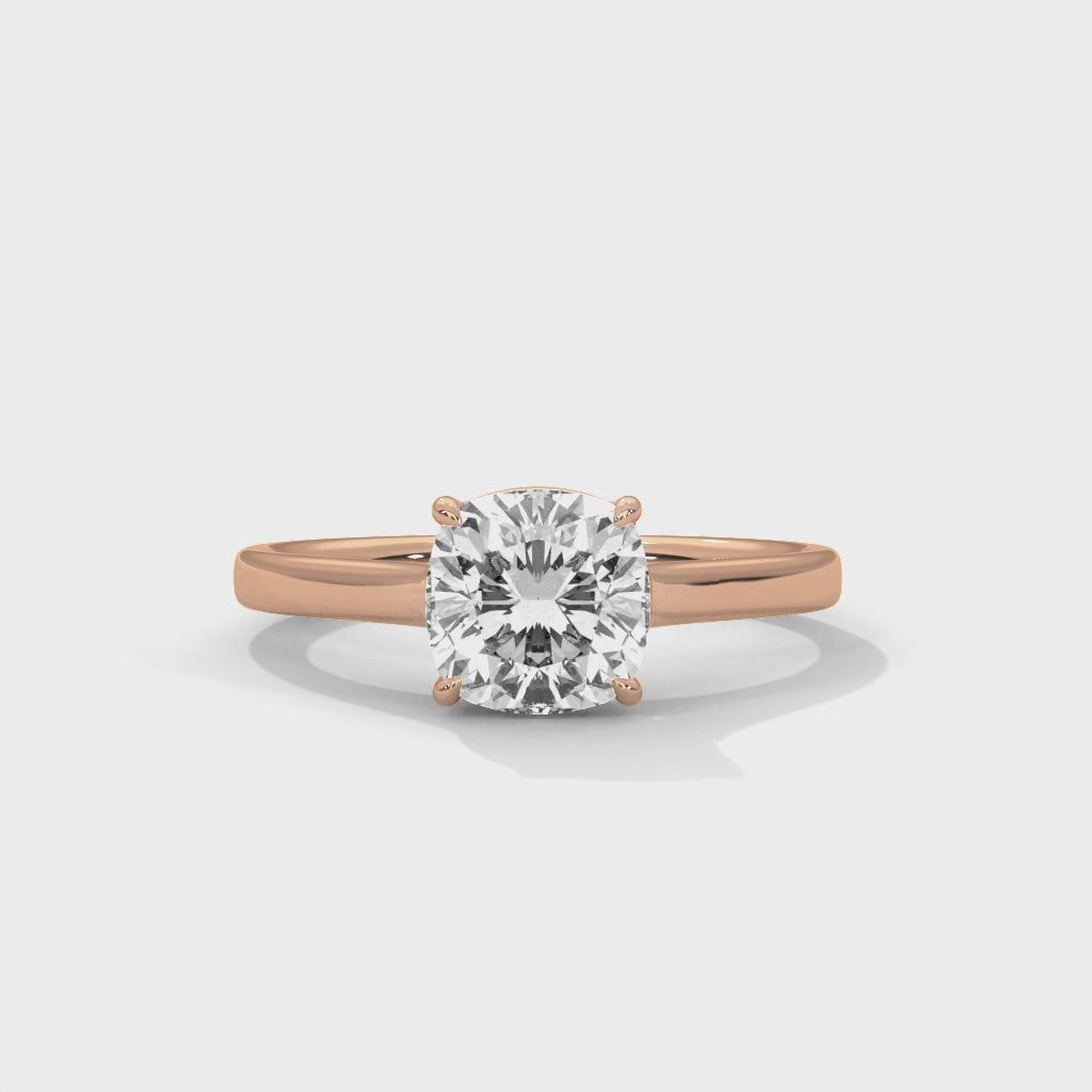 Cushion Square Cathedral Solitaire Engagement Ring