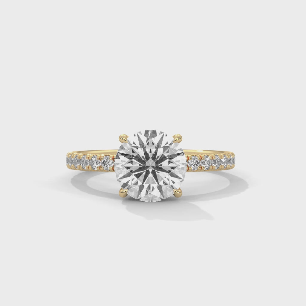라운드 솔리테어 히든 헤일로 약혼반지