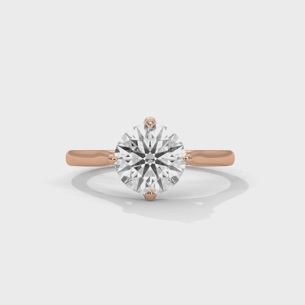 Round Brilliant Solitaire Crossover Engagement Ring