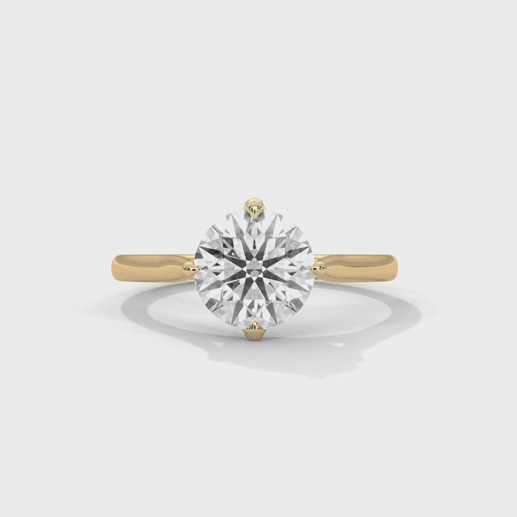 Round Brilliant Solitaire Crossover Engagement Ring
