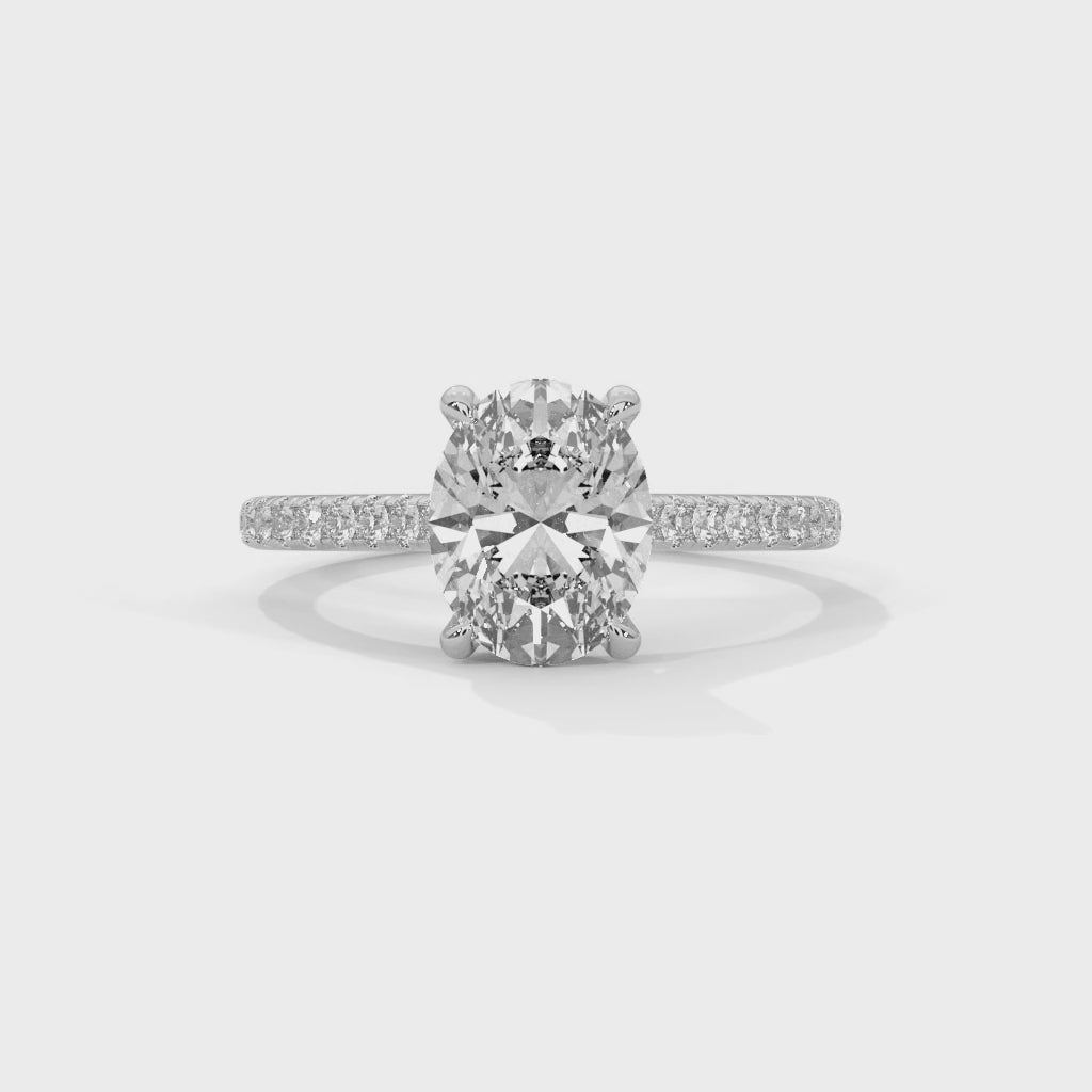 Oval Solitaire Diamond Engagement Ring