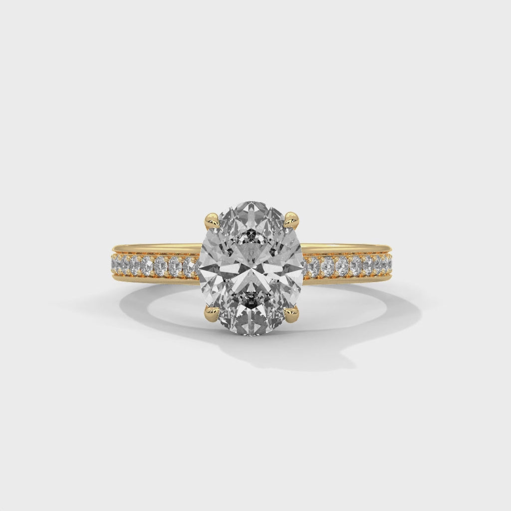 Oval Brilliant Pavé Cathedral Engagement Ring