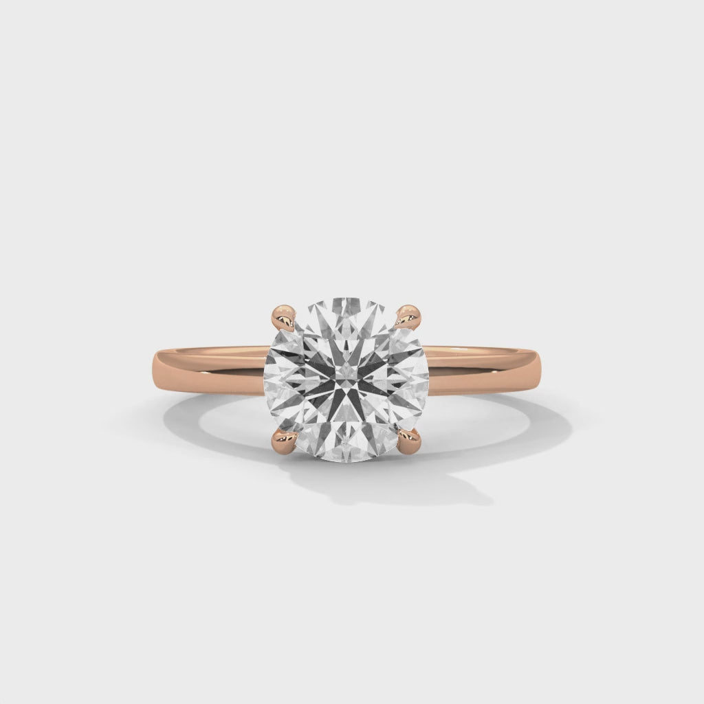 Round Lab Grown Diamond Solitaire Engagement Ring