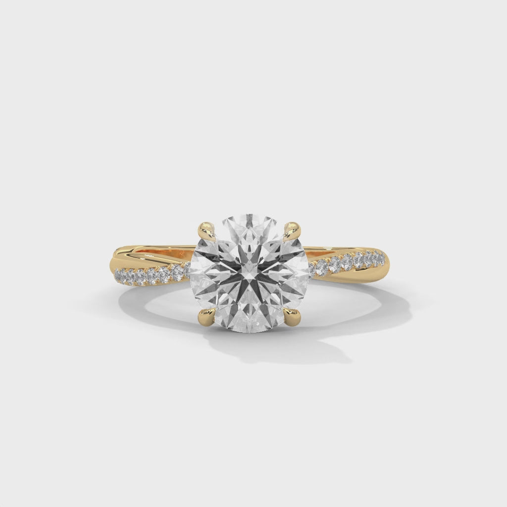 Round Brilliant Solitaire Twisted Engagement Ring